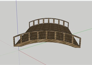 全木质拱桥设计SU(草图大师)模型