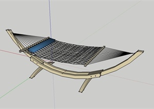 室外吊床设计SU(草图大师)模型素材