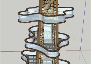 两个景观观光塔Su精致设计模型