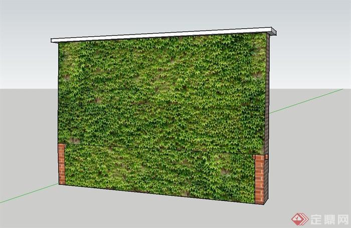 现代庭院围墙设计su模型(1)