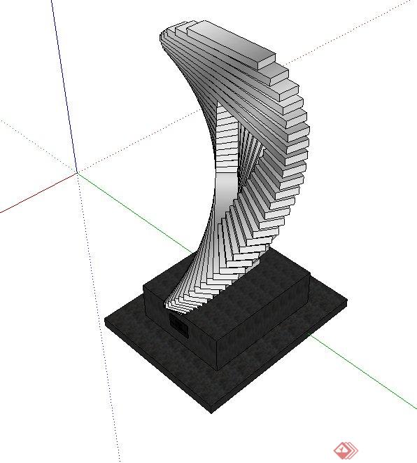 现代螺旋形小品设计SU模型(2)