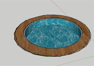 圆形游泳池设计SU(草图大师)模型