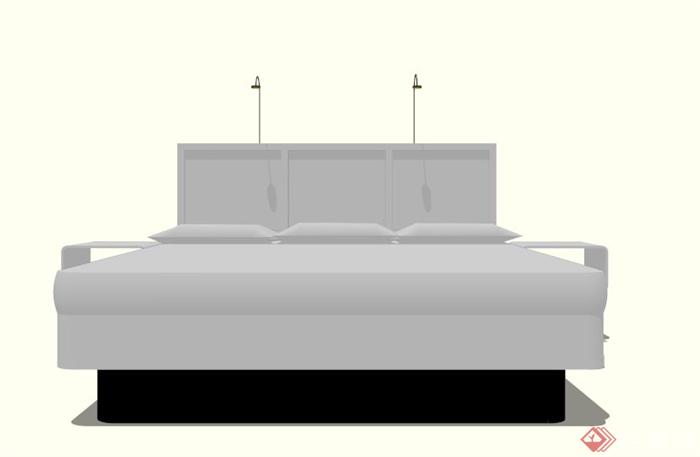 现代大床家具设计SU模型(3)