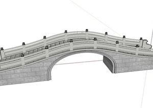 某古典中式石拱桥设计SU(草图大师)模型