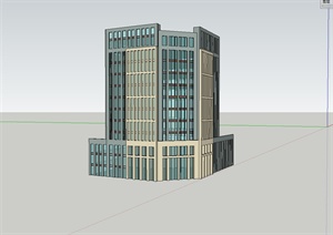 现代商务办公楼建筑设计SU(草图大师)模型
