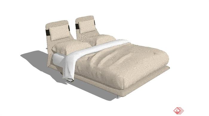 双人沙发床设计su模型(1)