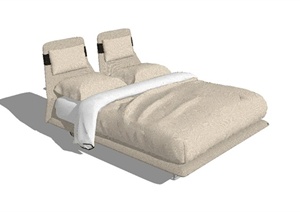 双人沙发床设计SU(草图大师)模型