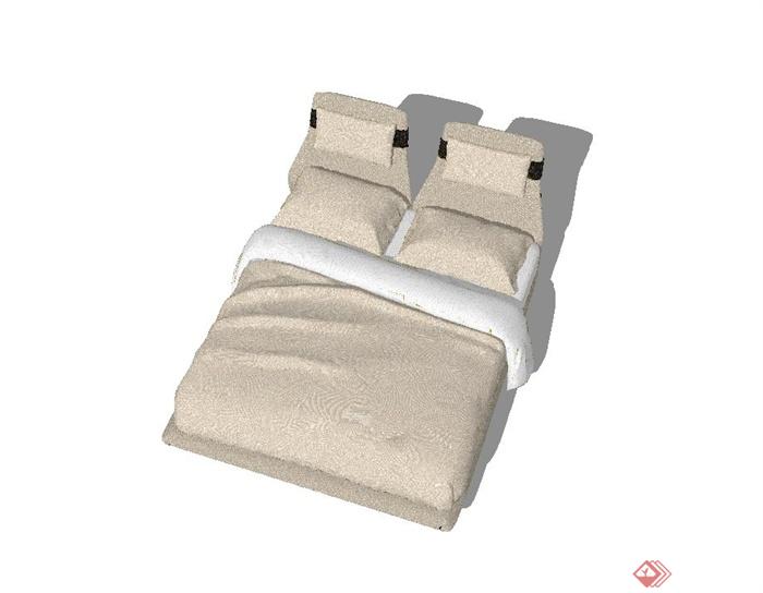 双人沙发床设计su模型(3)