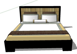 室内双人大床设计SU(草图大师)模型