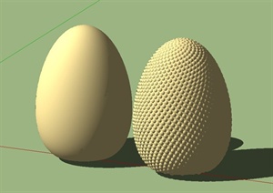两个蛋形小品设计SU(草图大师)模型