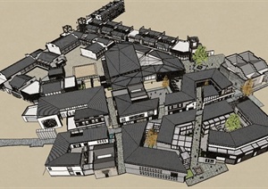 旧城老街商业改造方案Su精致设计模型