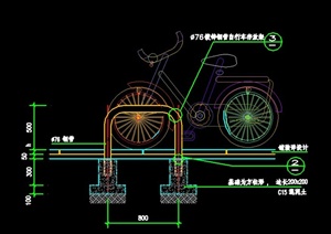 自行车存放架设计cad施工图