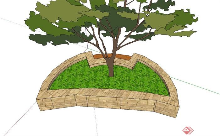 半圆形树池设计su模型(2)