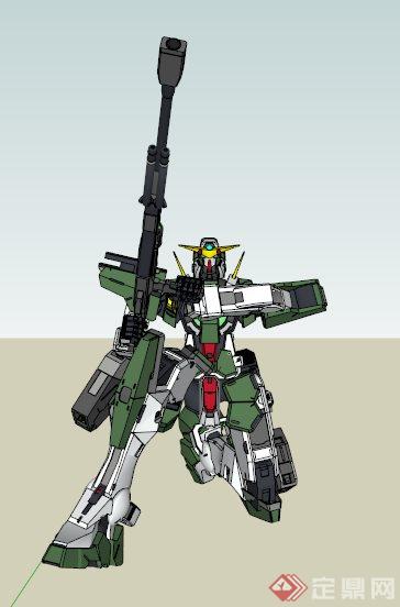 室外广场绿色机枪高达SU模型(3)