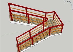 各式铁芯栏杆扶手设计Su精致模型集