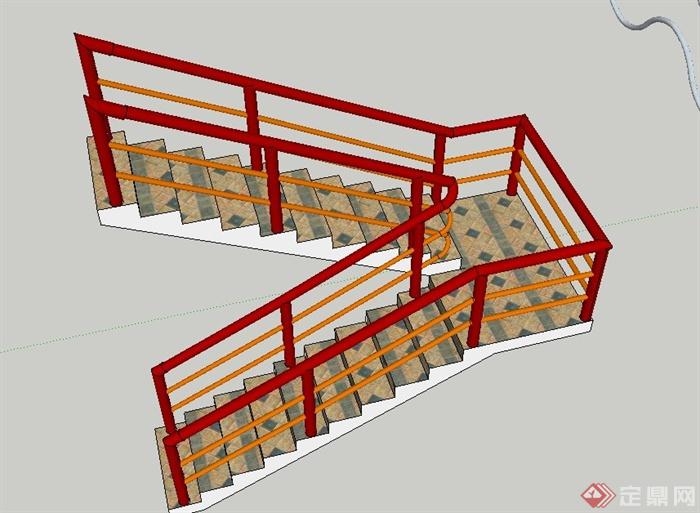 各式铁芯栏杆扶手设计Su精致模型集(1)