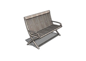 现代木质庭院椅子设计SU(草图大师)模型