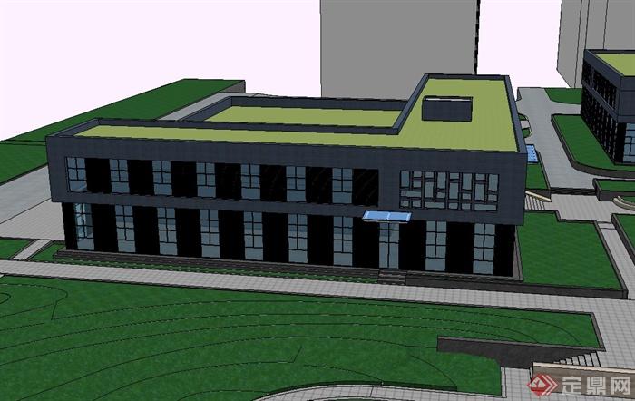 某行政办公中心建筑Su精致设计模型(3)