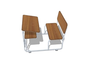 现代课堂桌椅组合设计SU(草图大师)模型