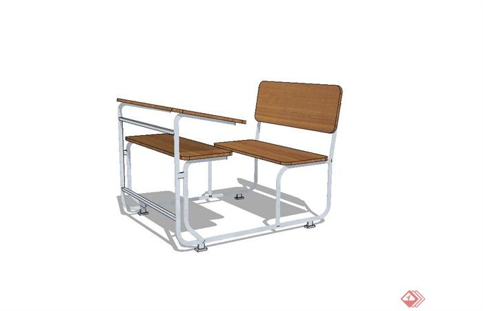 现代课堂桌椅组合设计su模型(2)