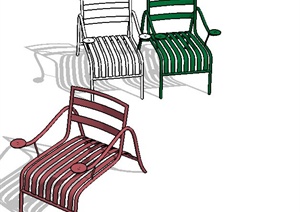 室外三个休闲座椅设计SU(草图大师)模型