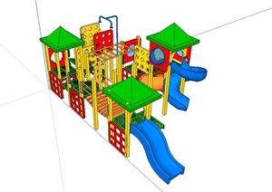 某小区现代儿童游乐设施设计SU(草图大师)模型