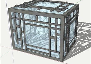 玻璃方形草坪灯设计SU(草图大师)模型