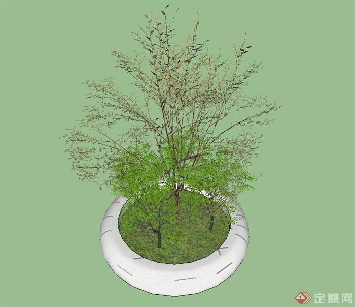 现代精致圆形树池设计su模型(2)