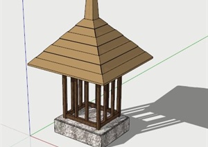 木质景观灯地灯SU(草图大师)模型