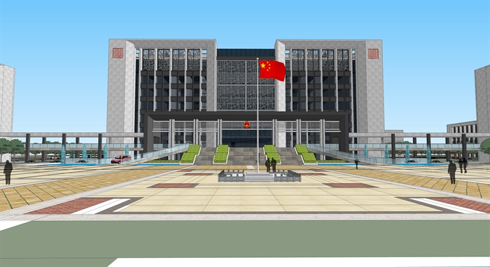某地一行政办公大楼建筑方案设计SU模型