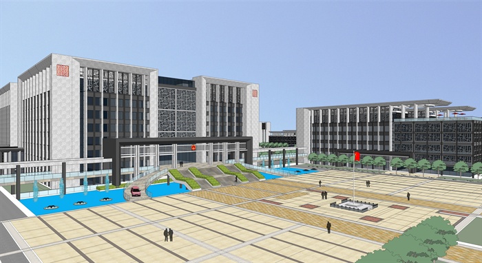 某地一行政办公大楼建筑方案设计SU模型