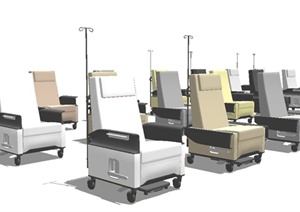 医院多把座椅设计SU(草图大师)模型