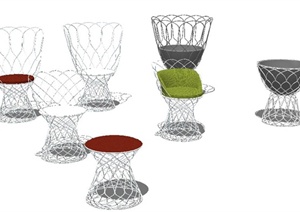 现代简易坐凳椅子设计SU(草图大师)模型