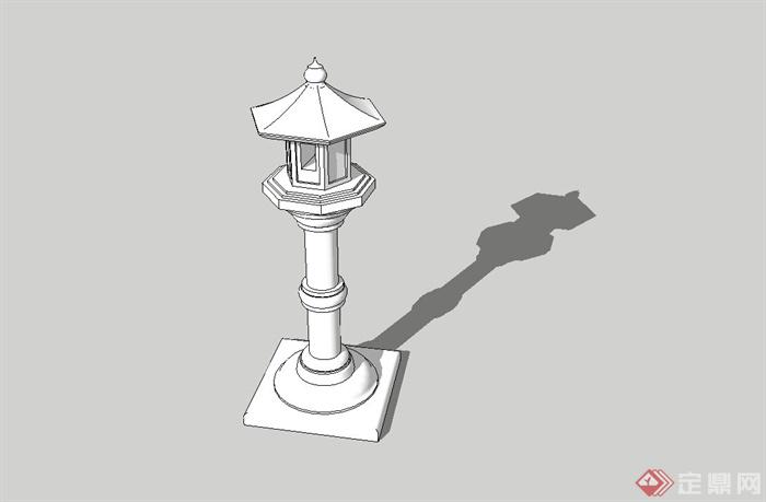 古典中式景观灯塔设计su模型(1)