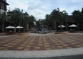 小区休闲广场,地面铺装,树池,喷泉水池