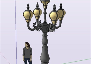 欧式风格庭院景观灯设计SU(草图大师)模型