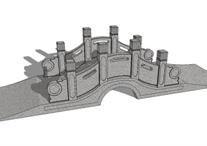 古典中式石拱园桥设计SU(草图大师)模型