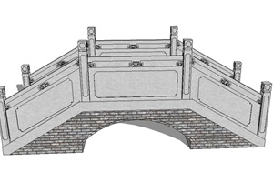 古典中式园桥拱桥设计SU(草图大师)模型