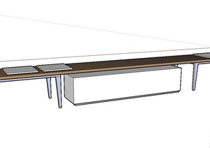 现代长凳设计SU(草图大师)模型