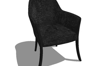 黑色印花单人椅子SU(草图大师)模型