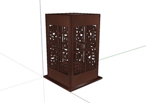 古典中式室外全木质灯罩设计SU(草图大师)模型