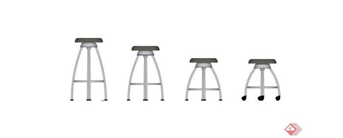 现代简约凳子椅子SU模型(3)