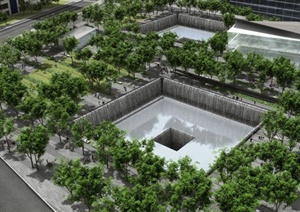 世贸中心911国家纪念园景观实景图