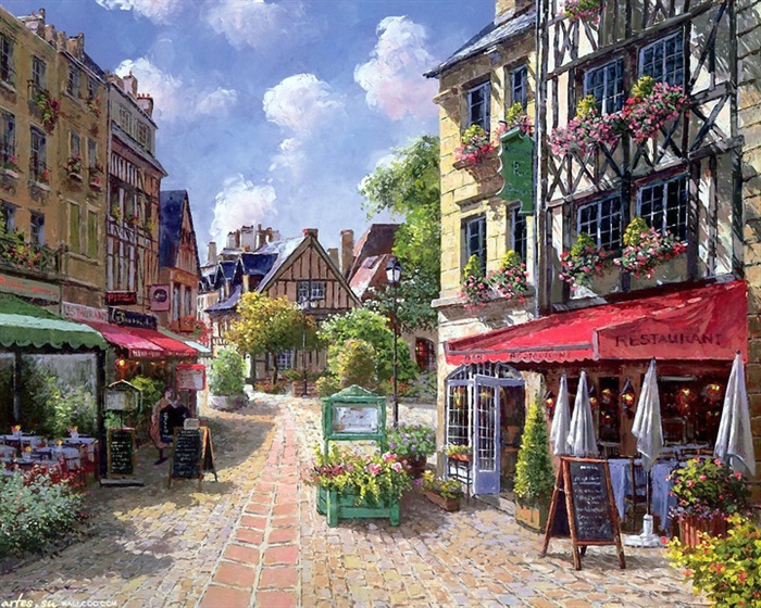 浓郁的欧洲小镇风情 绚丽水彩画欣赏(2)