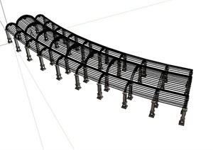 某欧式铁艺长廊架设计SU(草图大师)模型