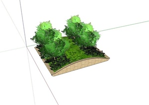 现代种植树池花池设计SU(草图大师)模型