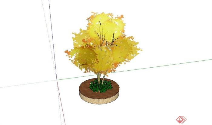 现代公园树池设计su模型(1)