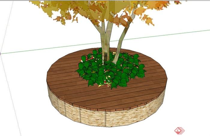 现代公园树池设计su模型(2)