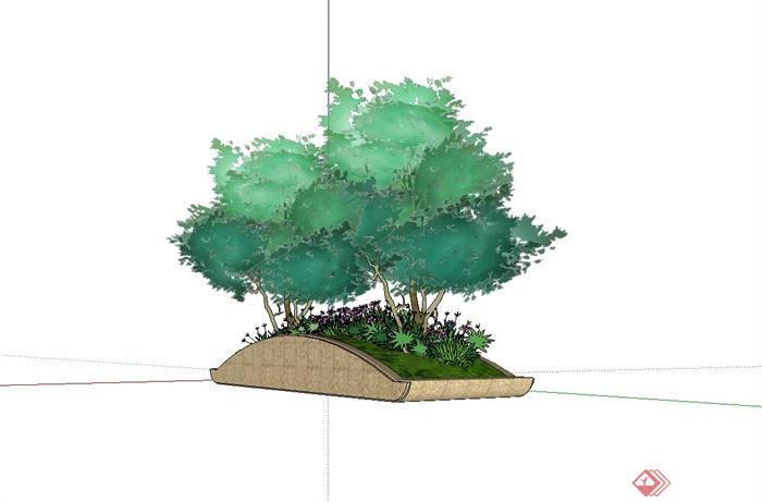 某现代独特造型树池设计su模型(2)