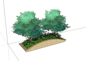 某现代独特造型树池设计SU(草图大师)模型